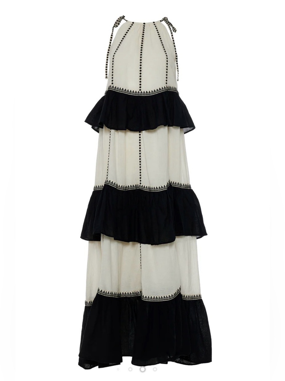 Devotion Twins Kleio Ruffle Maxi - Black/White
